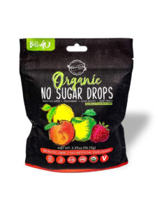 A bag of better 4 u organic no sugar fruit drops.