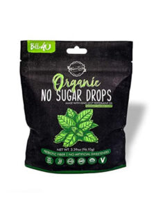A bag of better 4 u organic no sugar peppermint drops.