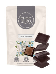 A bag of choc zero milk squares.