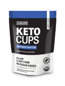 A bag of evolved coconut butter keto cups.