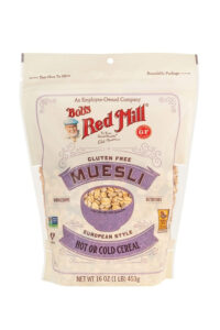 A bag of Bob's red Mill muesli hot or cold cereal.