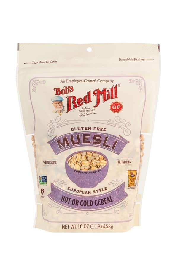 A bag of Bob's red Mill muesli hot or cold cereal.