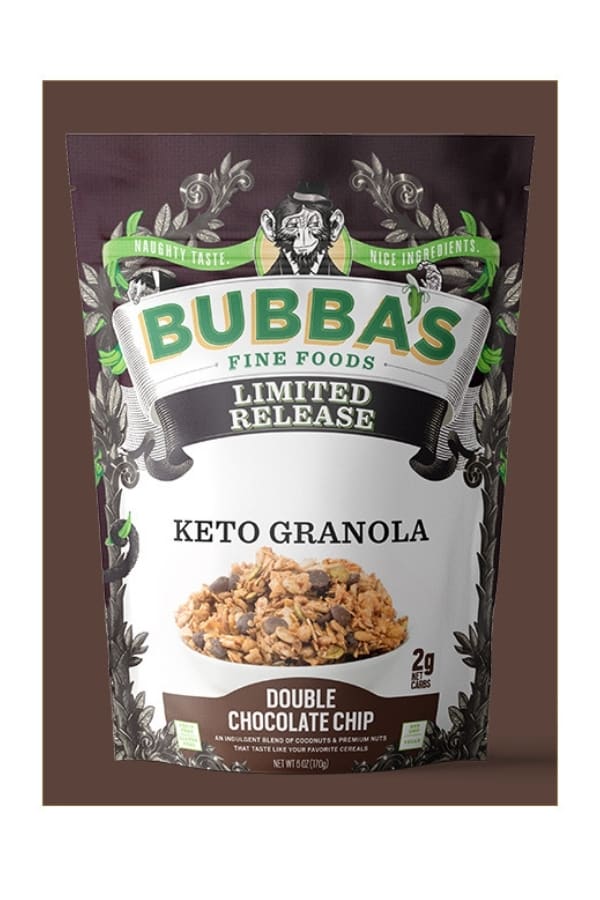 Bubbles keto granola double chocolate chip.