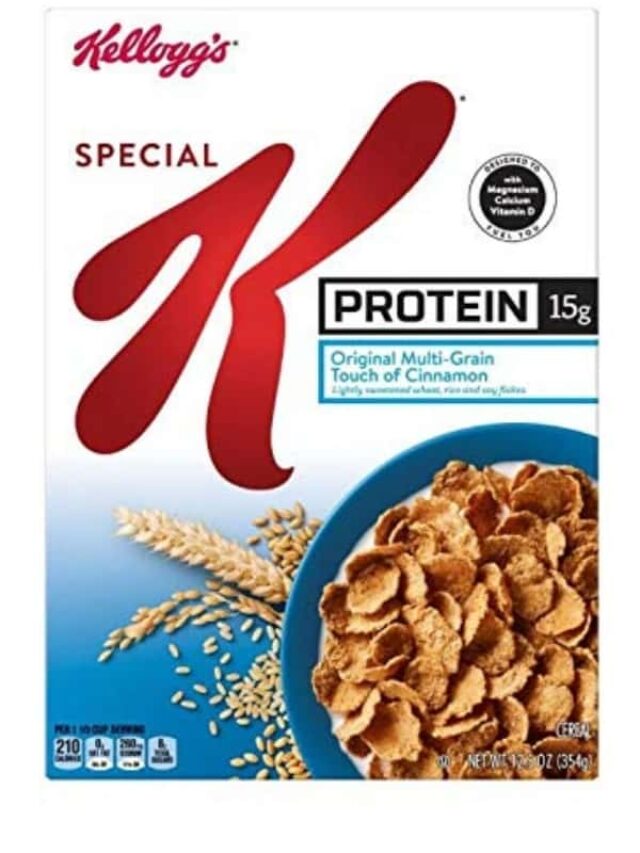 A box of special K protein cereal.