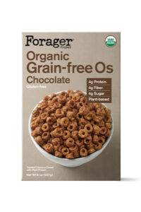 A box of forager organic grain free chocolate o's.