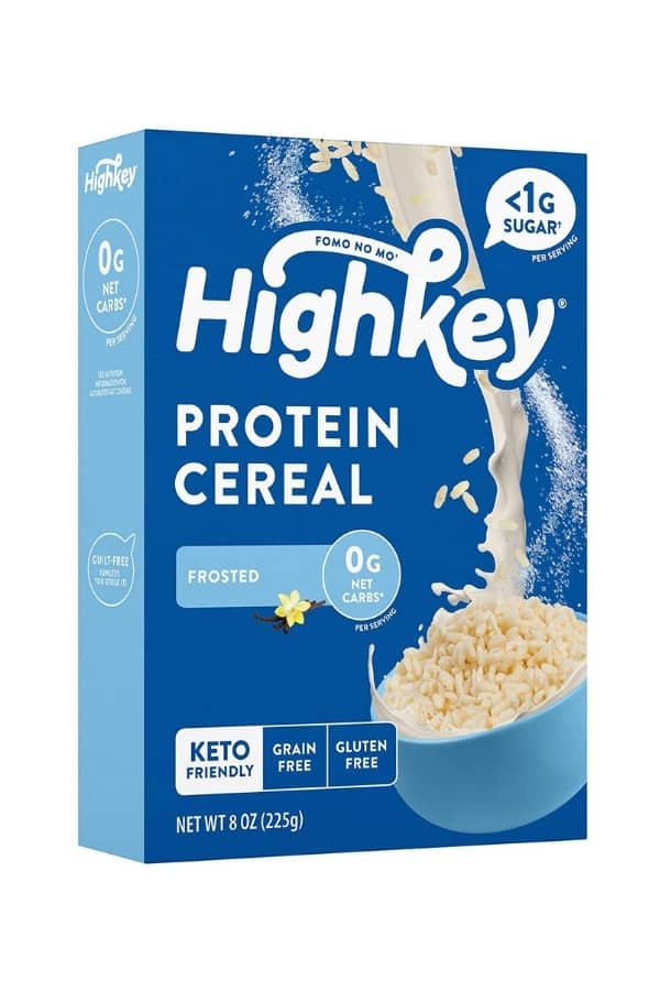 A box of high key protein cereal.