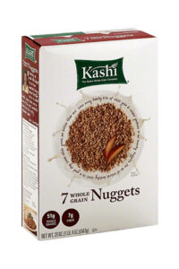 A box of Kashi seven whole-grain nuggets cereal.