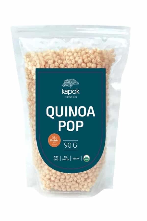 A bag of quinoa pop.