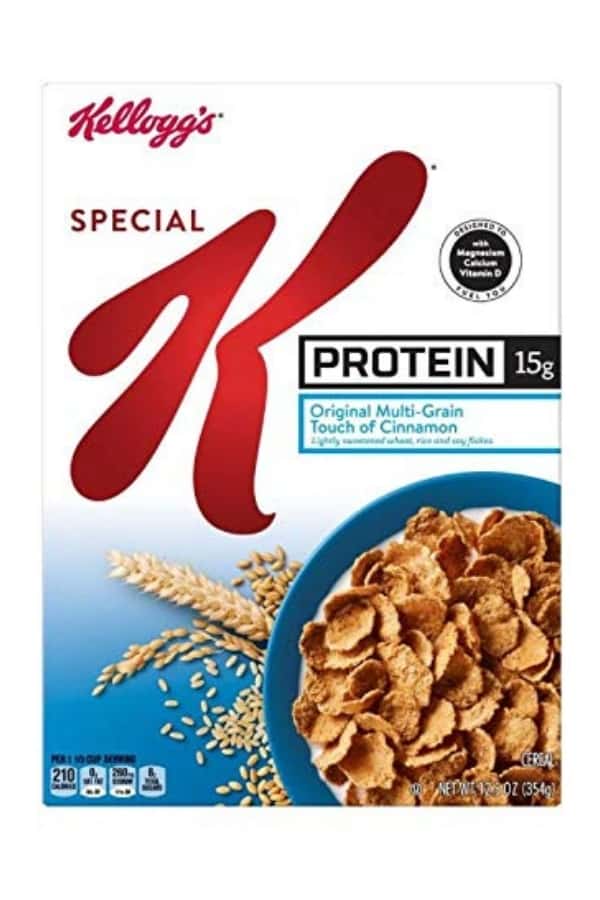 A box of special K protein cereal.