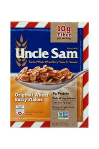 A box of Uncle Sam original wheat berry flakes.