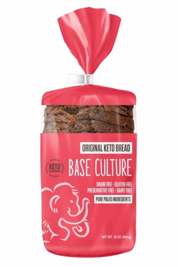A bag of Bass culture original keto bread.
