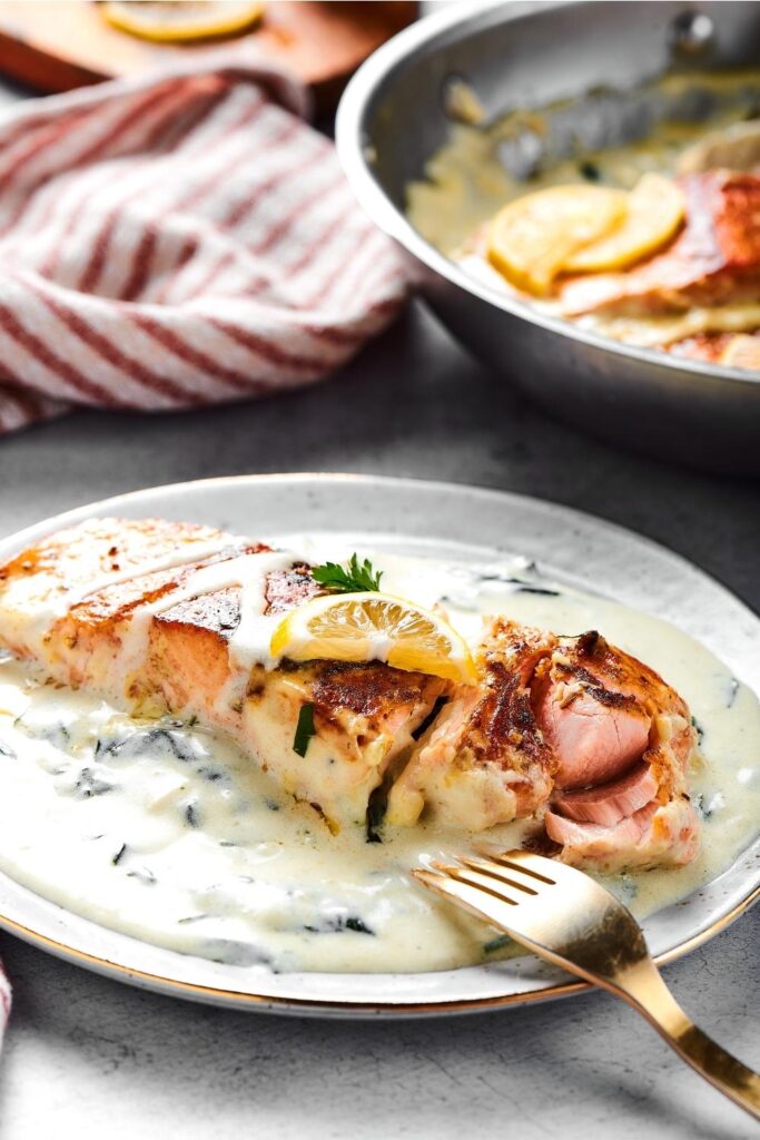 Keto Salmon With Creamy Garlic Butter Sauce Easy Low Carb Dinner...