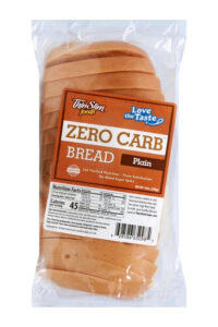 A bag of slim foods zero carb plain bread.