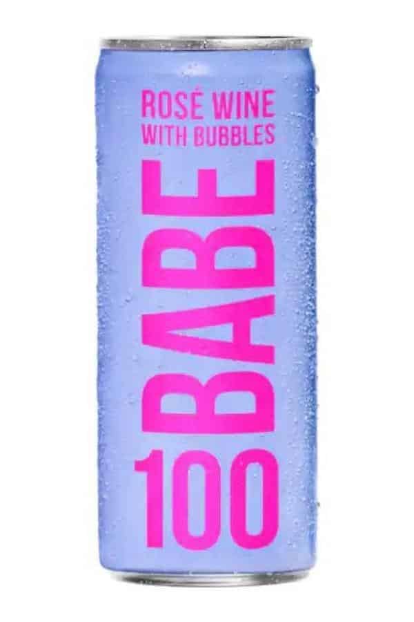 A can of baby roses wine with bubbles.