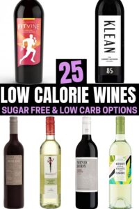 A compilation picture of six bottles of low calorie wine.