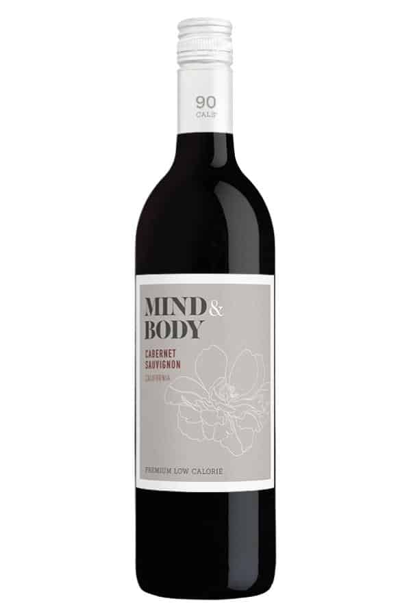A bottle of mind and body Cabernet sauvignon.