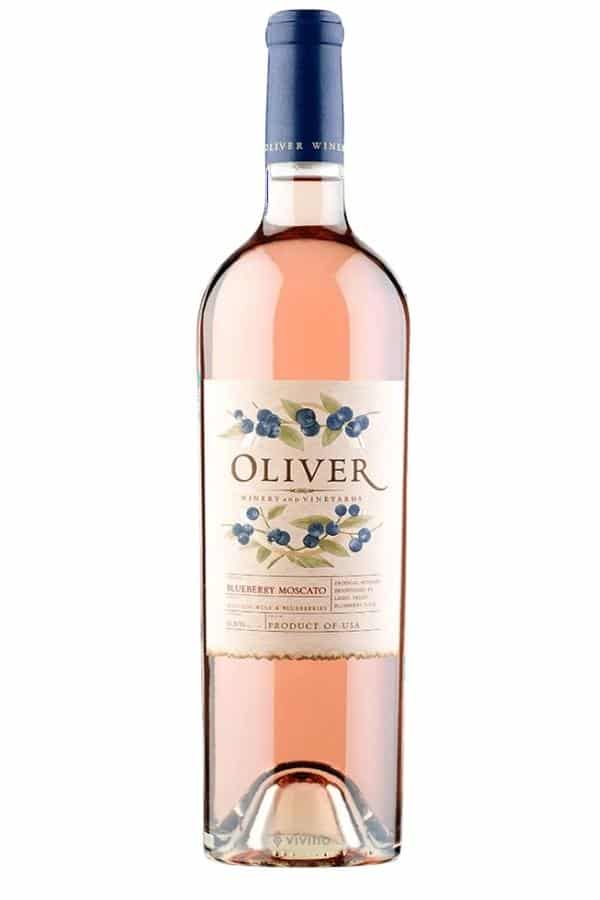A bottle of Oliver blueberry Moscato.