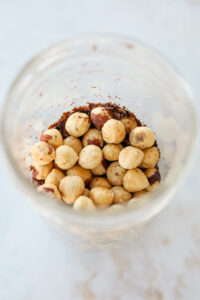 A jar full of hazelnuts.