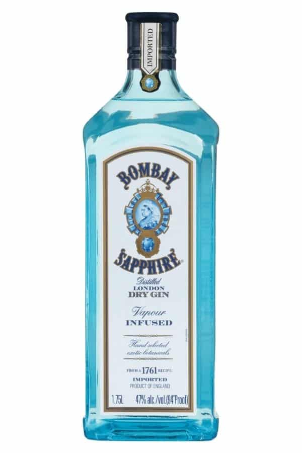 A bottle of Bombay Gin