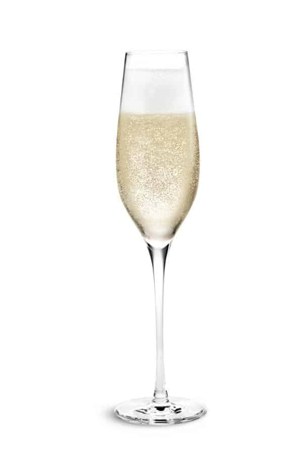 A glass of champagne.