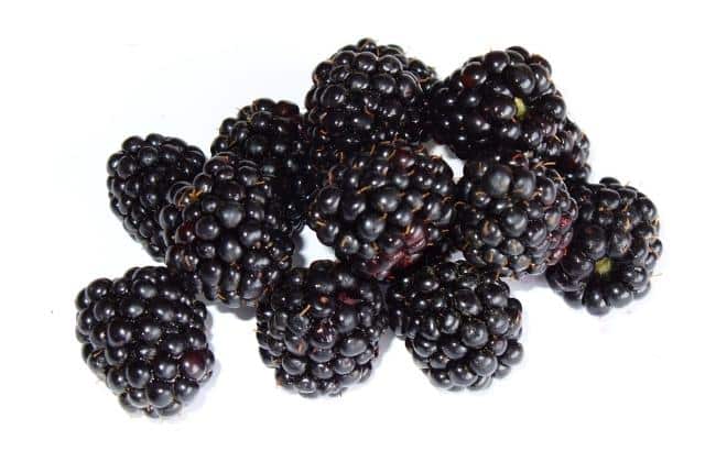 Eleven blackberries.