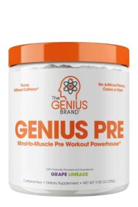 Container of the genius brand genius pre-workout.