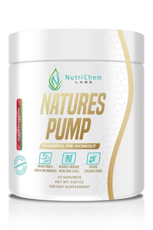 Container Nutri come labs natures pump powerful pre-workout formula.