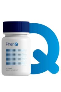 A bottle of PhenQ dietary supplement.