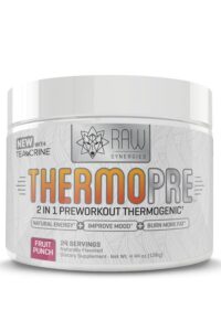 Container of Ross synergies Thermo pre-workout.