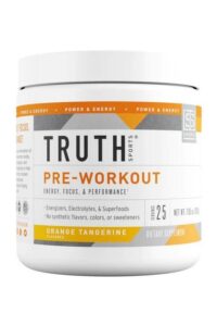 Container of truth sports pre-workout.