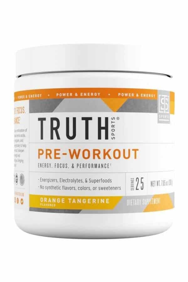 Container of truth sports pre-workout.