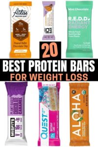 A compilation of five protein bars for weight loss.