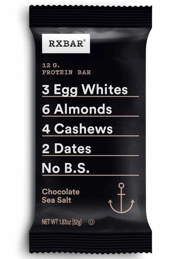 A chocolate sea salt RX bar.