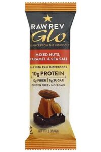 Ron Rob glow mixed nuts caramel in sea salt protein bar.