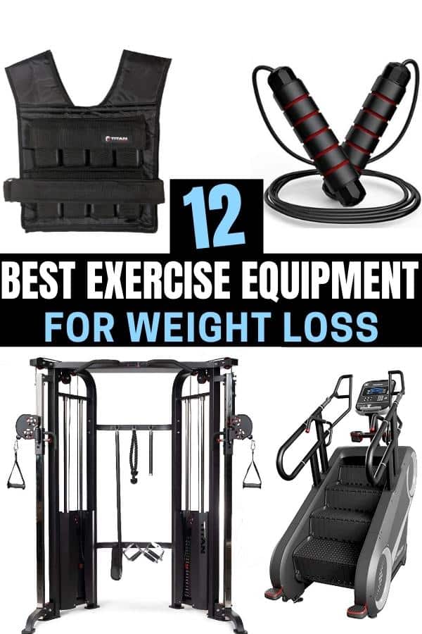 A mash up of four of the best exercise equipment for weight loss.