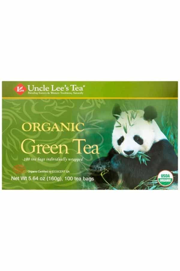 A pack of Uncle Lee's Organic Green Tea.