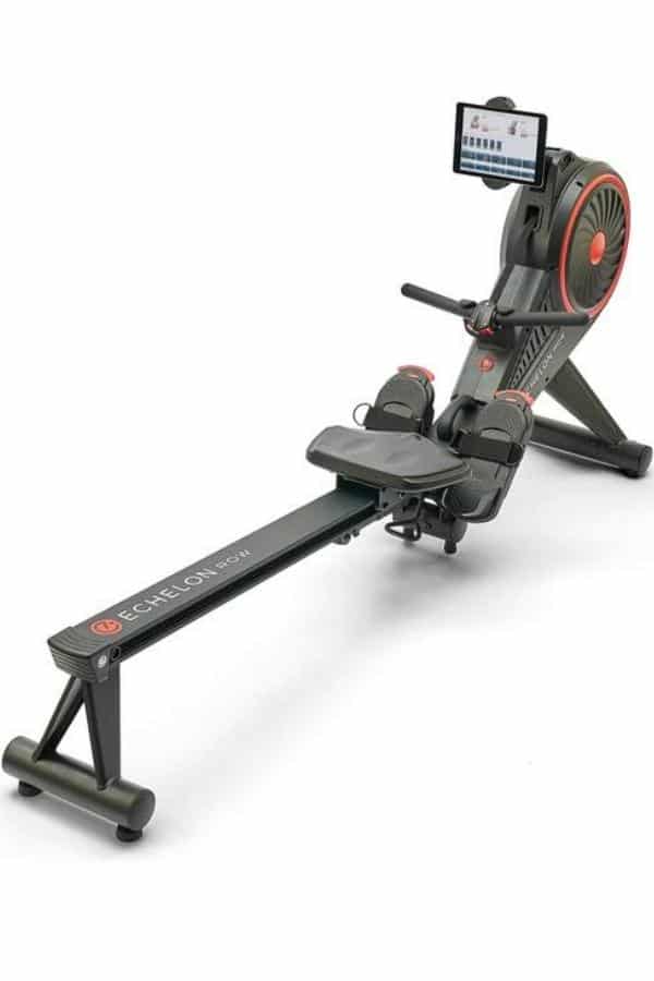 A rowing machine.