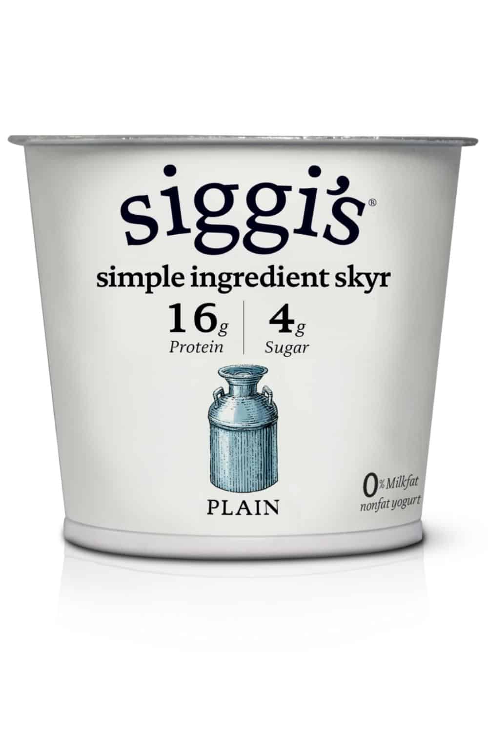 A container of Siggi's low carb yogurt.