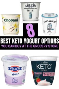Compilation of 5 of the best keto yogurts.