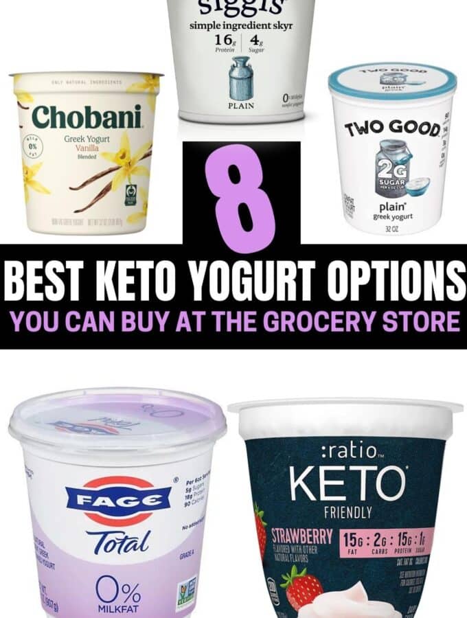 Compilation of 5 of the best keto yogurts.