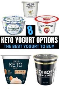 A compilation of keto yogurts.