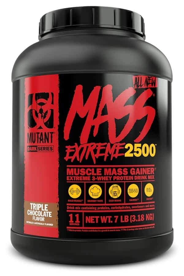 A tub of mutant mass extreme protein powder.