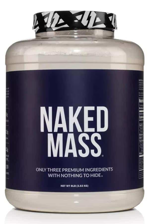 A tub of naked mass protein powder.