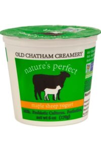 A container of Old Catham Creamery maple sheep yogurt.