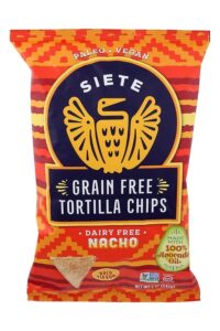 A bag of Siete grain free tortilla chips.