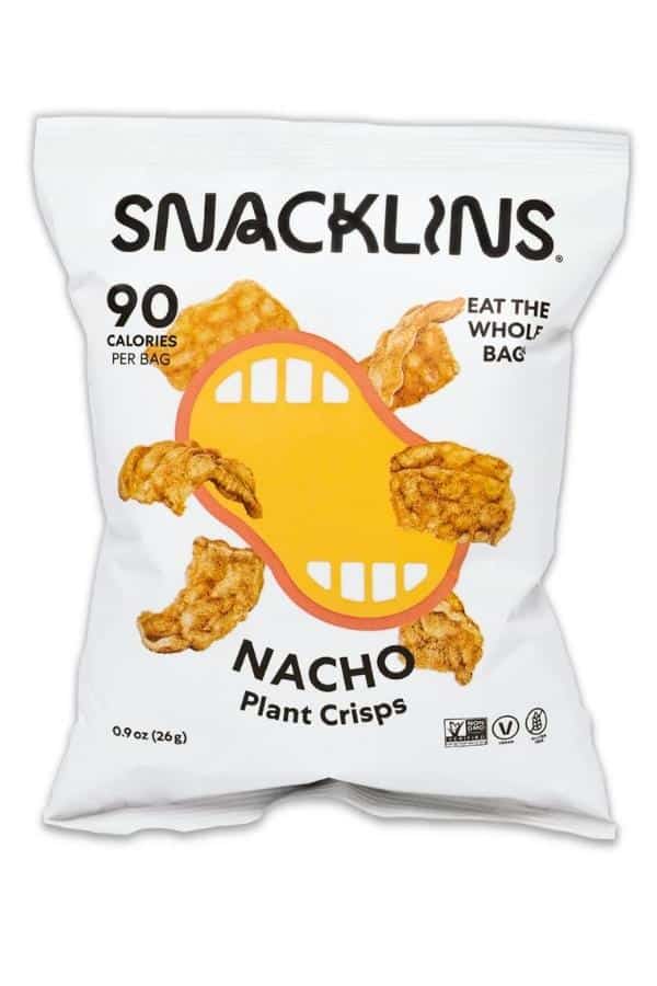 A small bag of snacklins chips.