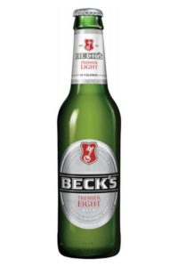 A bottle of Beck's Premier light.