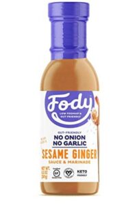 A bottle of Fody seasme ginger sauce and marinade.