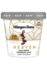 A tub of Haagen-Dazs heaven cold brew espresso chip.