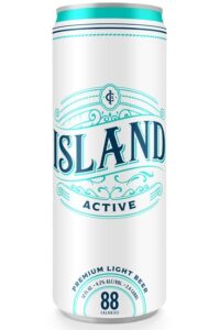 A can of Island active beer.